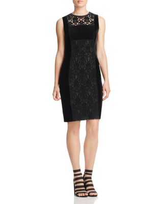 Elie Tahari Renita Velvet Lace Sheath Dress