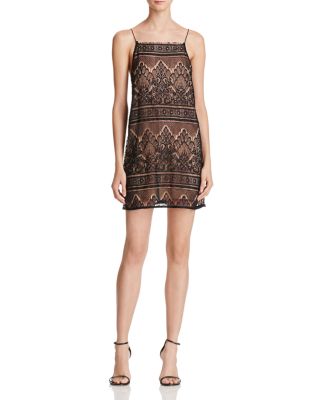 CAMI NYC Rebecca Lace Overlay Silk Dress