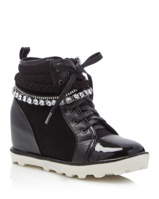 Stuart Weitzman Girls' Ariana Chain Embellished Wedge Sneakers - Little Kid, Big Kid