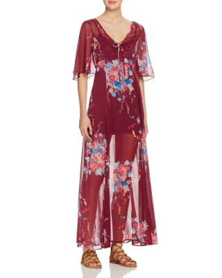 Band of Gypsies Floral Print Maxi Dress