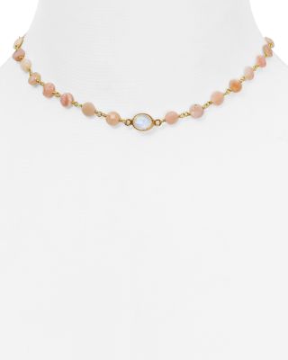 Ela Rae Libi Pink Opal Coin Necklace, 14