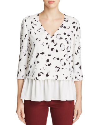 Cooper & Ella Renata Printed Peplum Top