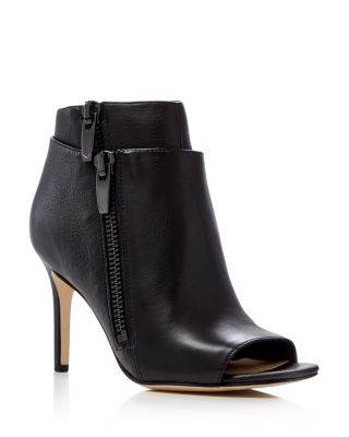 Via Spiga Vanetta Leather High Heel Open Toe Booties