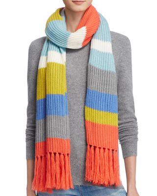 AQUA Striped Fringe Scarf - 100% Bloomingdale's Exclusive