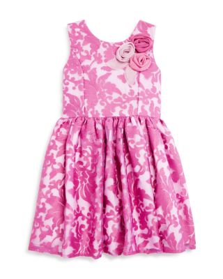 Pippa & Julie Girls' Sheer Floral Jacquard Dress - Sizes 2-6X