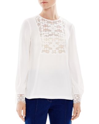 Sandro Casey Lace-Trimmed Top