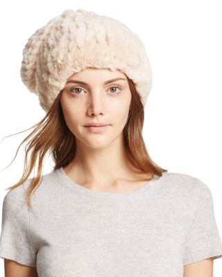 Surell Rabbit Fur Slouch Hat