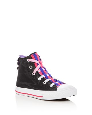 Converse Girls' Chuck Taylor All Star Shimmer Loopholes High Top Sneakers - Toddler, Little Kid, Big Kid