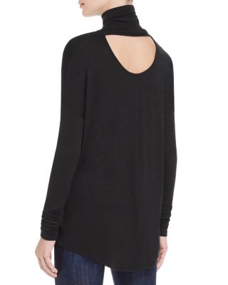 rag & bone/JEAN Cutout Long Sleeve Turtleneck Top