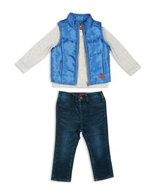 7 For All Mankind Puffer Vest, Tee & Standard Denim Jeans Set - Sizes 2T-4T