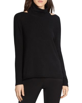 HALSTON HERITAGE Cutout Funnel Neck Sweater