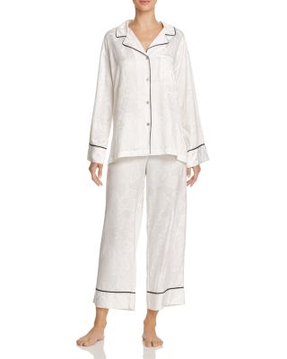 Natori Damask Notch Collar Pajama Set