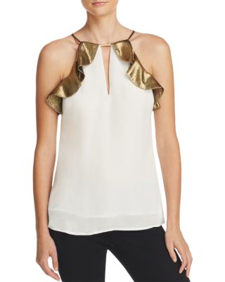 Chelsea And Walker Ruffle Silk Tank