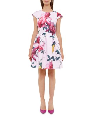 Ted Baker Tillea Citrus Bloom Pleated Dress