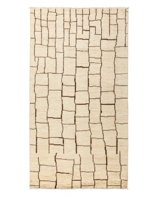 Solo Rugs Moroccan Area Rug - Beige Bricks, 4' x 7'2