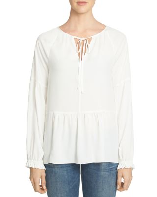 1.STATE Ruffle High/Low Peasant Blouse