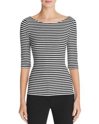 Theory Yorisa Striped Scoop-Back Tee