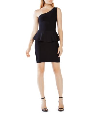 BCBGMAXAZRIA Malia One-Shoulder Peplum Dress