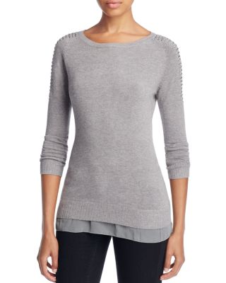 Sioni Chiffon Trim Sweater