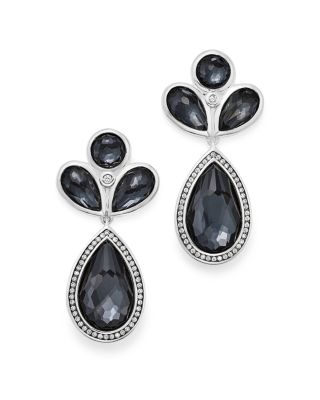 IPPOLITA Sterling Silver Lollipop® Multi Stone Drop Earrings in Hematite Doublet with Diamonds