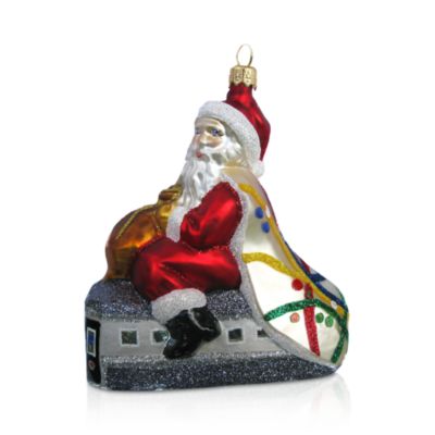 Mia Subway Santa Glass Ornament