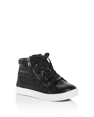 STEVE MADDEN Girls' Eclypse Metallic Woven High Top Sneakers - Little Kid, Big Kid