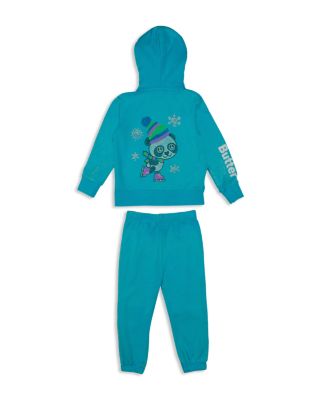 Butter Girls' Skating Panda Embellished Fleece Hoodie & Sweatpant Set - Sizes 2-4