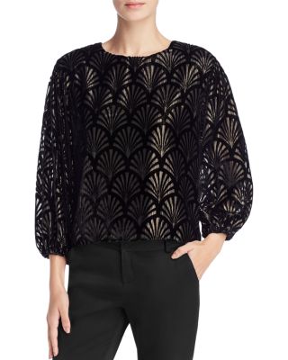 Alice and Olivia Burnout Velvet Top