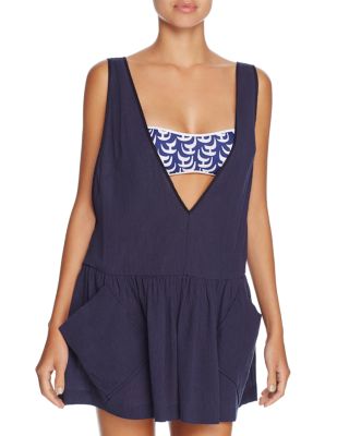 MILLY Deep V Neck Pocket Swim Cover Up