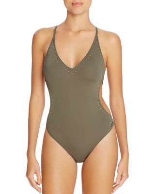 VINCE CAMUTO Stud Embellished One Piece Swimsuit