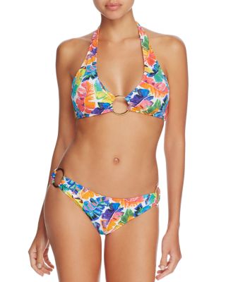 MILLY Banana Leaf Santorini Halter Bikini Top & Banana Leaf Barbados Bikini Bottom