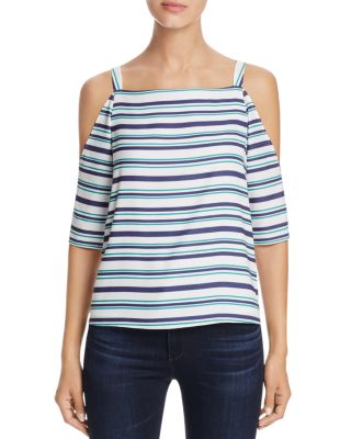 Cooper & Ella Zoe Stripe Cold Shoulder Top - 100% Bloomingdale's Exclusive