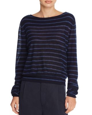 Vince Boat Neck Stripe Cashmere Sweater