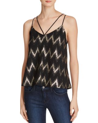 AQUA Zig-Zag Metallic Tank Top