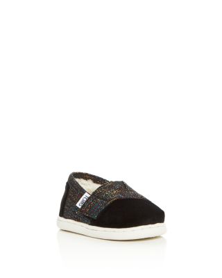 TOMS Girls' Seasonal Classic Metallic & Velvet Sneakers - Baby, Walker