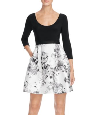 Adrianna Papell Scoop Neck Fit-And-Flare Dress