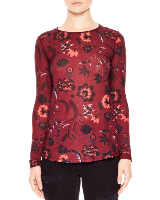 Sandro Cherry Printed Long-Sleeve Tee