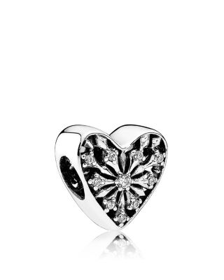 PANDORA Charm - Sterling Silver & Cubic Zirconia Heart of Winter