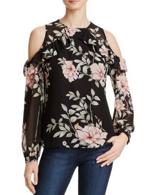 GUESS Adler Cold Shoulder Floral Blouse