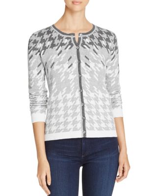 Foxcroft Houndstooth Cardigan Sweater