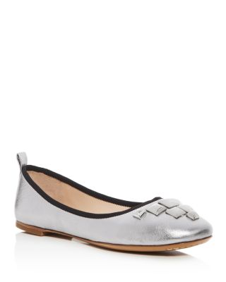 MARC JACOBS Cleo Metallic Studded Ballet Flats