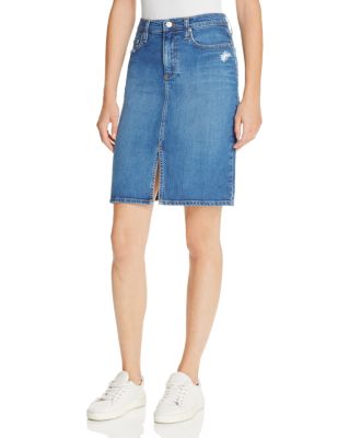 Nobody Geo Denim Pencil Skirt in Joy