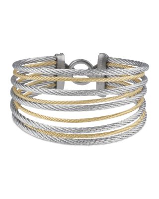 ALOR Gray & Yellow Stacked Cable Bangle