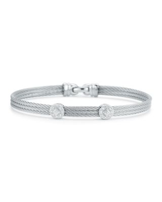 ALOR Diamond Gray Cable Bangle