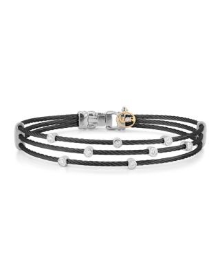 ALOR Stud Black Stacked Cable Bangle