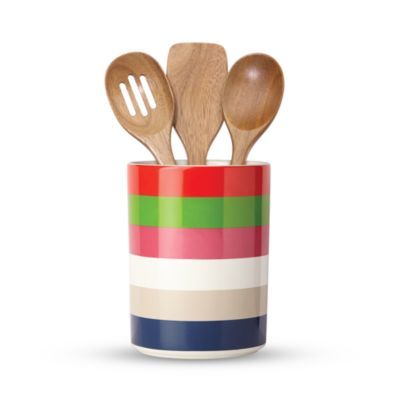 kate spade new york Utensil Crock with 3 Wooden Utensils