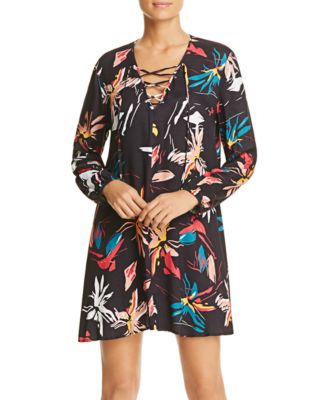 Yumi Kim Abstract Floral Lace-Up Dress