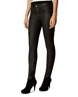 KAREN MILLEN Coated Skinny Jeans in Black