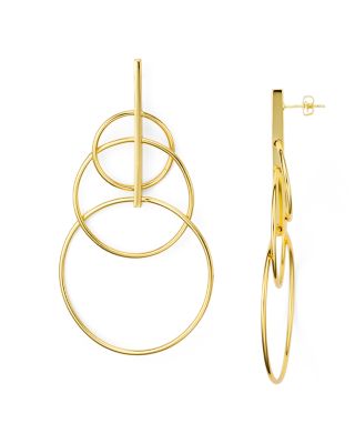 Argento Vivo Geometric Circle Drop Earrings