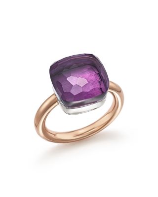 Pomellato Nudo Maxi Ring with Amethyst in 18K Rose and White Gold 